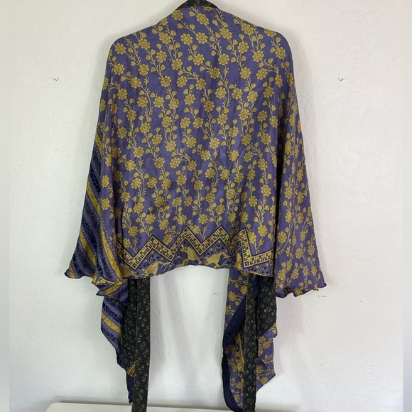 Jedzebel Magic Wrap Reversible 80% silk Bohemian  Skirt One Size - Picture 6 of 11